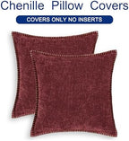 CaliTime Decorative Couch Throw Pillow Covers 24 X 24 Inches Burgundy - Image 6
