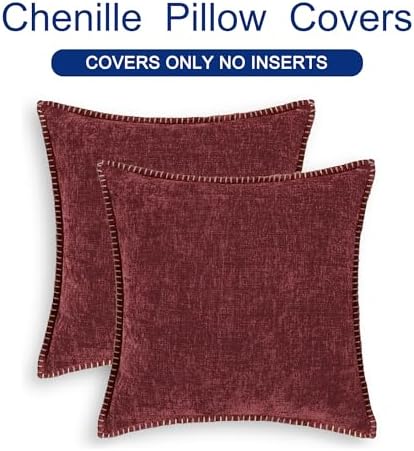 CaliTime Decorative Couch Throw Pillow Covers 24 X 24 Inches Burgundy - Image 6