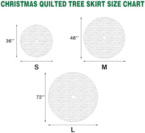 Christmas Tree Skirt Vintage Quilted Applique 36/48/72 Inch Holiday Decor (Green,Medium) - Image 7