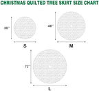 Christmas Tree Skirt Vintage Quilted Applique 36/48/72 Inch Holiday Decor (Red,Large) - Image 2