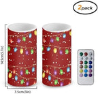 Christmas Lights Flameless Candles LED Candles with Remote and Timer Red Electric Fake Plastic Pillar Candles Christmas Decorations for Living Room Bedroom Home Indoor Holiday Party - Image 3