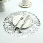 Disposable Silver Placemats Set of 100 Silver Doilies Charger Round Metallic Glitter Foil Pressed Dining Table Decoration Centerpieces for Party Wedding Birthday by YLUSUJAKX