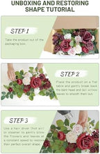 Wedding Decor (Pack of 2) Welcome Sign Flower Backdrop Garland for Ceremony Reception Wall Easel Home Decoration Entryway Faux Outdoor Board Head Table Decor (Burgundy & White) - Image 6
