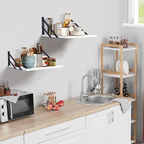 Tectocker-DOU 2 Pc Deep Floating Wall Shelves, Heavy Duty, 16x12, White - Image 6