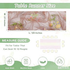 QueenDream 10FT Flower Table Runner Taupe Embroidery Wildflower Table Runners Seasonal Table Decorations Tulle Fabric for Home Bridal Shower Wedding Parties Indoor Decor - Image 5