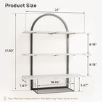 XLHOMO Floating Shelf for Wall- 31.5"x 24" 3+1 Tier White Bathroom Floating Shelves with Basket for Bathroom, Living Room,Bedroom and Kitchen - Image 2
