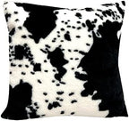 TOMWISH Pack of 2 Soft Cozy Fleece Flurry Throw Pillow Covers Cases for Couch Bed Sofa Farmhouse Cowhide Accent Animal Skin Black White Pattern Printed Both Sides 22x22Inch - Image 2