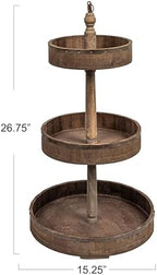 Creative Co-Op Decorative Wood & Tin 3 Tier Tray - Image 3