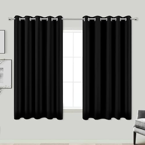 KOUFALL Short Blackout Curtains for Windows Bedroom,Black Out Curtain 54 Inch Long x 72 Inch Extra Wide,Room Darkening Thermal Insulated Curtain Panels by KOUFALL