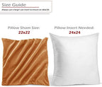 Nestl Throw Pillow Covers, Cozy Velvet Decorative Autumn Pillow Covers 22x22 Inches, Soft Solid Couch Pillow Covers for Sofa, Bed and Car, Set of 4 - Rust Orange Brown - Image 2