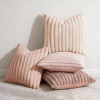 MIULEE Faux Fur Plush Decorative Throw Pillow Covers 20x20, Pink - Image 2