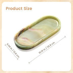 Natural Marble Decorative Tray, 9.8”x4.4”, Light Green - Image 3