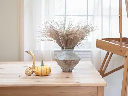 Rustic Textured Ceramic Vase, Handcrafted White Pottery Vase for Home Decor - Image 3