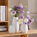 hjn Ceramic Vase Set of 3 White Flower Vase for Home Decor, Modern Decorative Vases for Flowers/Ideal Shelf Decor/Table/Living Room/Kitchen/Office-White - Image 6