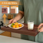 SXNOWS Large Wooden Serving Tray with 2 Sets of Handles,Dark Brown - Image 4