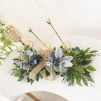 Artificial Eucalyptus Swag with Daisy Flower 25.6in Greenery Swag with Bow and Flocking Leaves Berries Farmhouse Decorative Swag for Home Wedding Wall Door Decor - Image 5