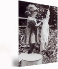 Funny Laundry Room Wall Art-Vintage Children Doing Laundry Print Old Photography,Children Hanging Laundry Picture,Laundry Day Poster,Vintage Bathroom Farmhouse Laundry Room Decor12x16inch Framed Art by Unknown