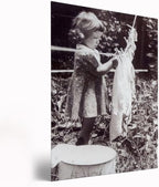 Funny Laundry Room Wall Art-Vintage Children Doing Laundry Print Old Photography,Children Hanging Laundry Picture,Laundry Day Poster,Vintage Bathroom Farmhouse Laundry Room Decor12x16inch Framed Art by Unknown