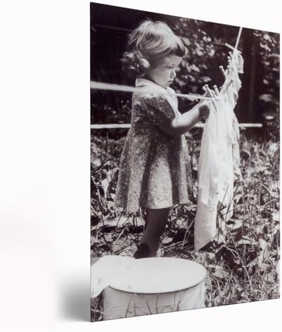 Funny Laundry Room Wall Art-Vintage Children Doing Laundry Print Old Photography,Children Hanging Laundry Picture,Laundry Day Poster,Vintage Bathroom Farmhouse Laundry Room Decor12x16inch Framed Art by Unknown