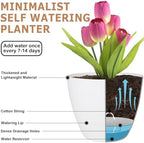 QRRICA 12/10/9 Inch Self Watering Pots for Indoor/Outdoor Plants - Image 4