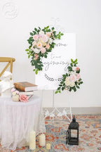 Odouzy Pack of 2 Wedding Arch, Artificial Flowers, Wedding Decor，Flower Garland Be Suited to Banquet, Party, Reception Entrance Welcome Sign and Background Decoration (Light Pink) - Image 4