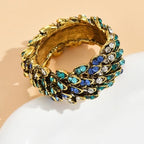 Jeweled Peacock Napkin Rings Set of 12 for Wedding Party, Blue - Image 3