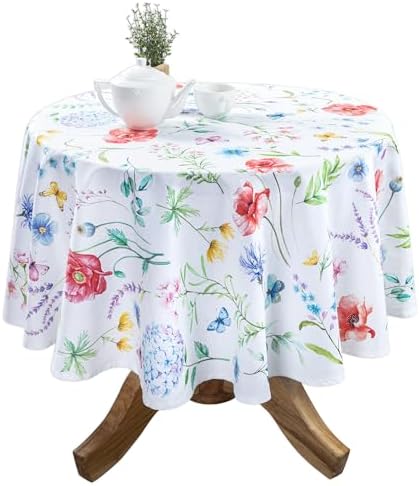 Maison d' Hermine Table Cloth Round Table Reusable 100% Cotton 63" Diameter by MaisondHermine