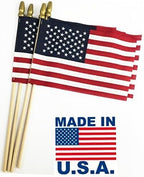 GIFTEXPRESS 12-Pack, Proudly MADE IN U.S.A. 8x12 Inch Spearhead Handheld American Stick Flags/Grave marker American Flags/USA Stick Flag (12) - Image 2