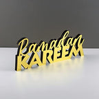 iwa concept | Wooden Acrylic Islamic Tabletop Decors | Ramadan Kareem and Eid Mubarak Decoration | Muslim Gifts | (Ramadan Kareem-6, Gold) - Image 2