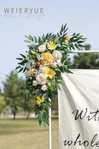 Artificial Wedding Arch Flowers Kit(Pack of 2) for Wedding Arch, Bridal Shower, Ceremony and Reception Backdrop Decoration (Gentle Creamy Yellow) - Image 4