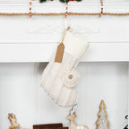LUBOT Boho Christmas Stockings with Name Tag Set of 6 Rustic Farmhouse Country Large Family Xmas Stocking 20" with Fringe Pendant Fireplace Hanging Decor 6 Pack - Image 6