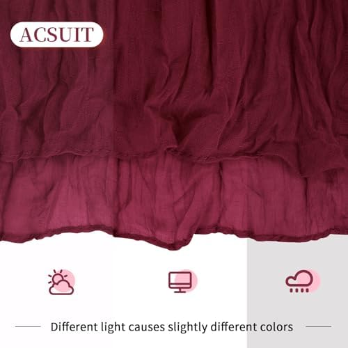 16 Pack Burgundy Cheesecloth Table Runner 20 x 120 inch Gauze Table Runners 10 FT Long,Semi Sheer Boho Cheese Cloth Fabric Table Runner Bulk for Party,Wedding,Baby Shower,Bridal Shower Decoration - Image 7