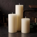 Shihanee 36 Pillar Candles,3'' X 5.9", 7.9", 9.8",Clear,Ivory - Image 3