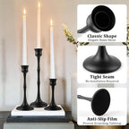Vintage Metal Candlestick Holders, Set of 3 Black Candle Holders for Candlesticks Antique Taper Candle Stand Candle Sticks Holder for Housewarming Wedding Mantelpiece Table Centerpiece Decor - Image 6