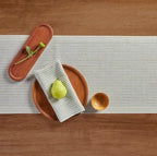 Solino Home 100% Linen Table Runner, 14 x 120 in, Avocado and White Striped - Image 4