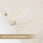 NIBESSER Knit Tree Skirt Ruffled Christmas Tree Skirt White 48 Inches Knitted Thick Rustic Xmas Holiday Decoration Large Xmas Tree Collar Mat Ivory White - Image 6