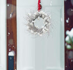 20 Inch White Flower Winter Wreath with Snow Flocked Twigs- Artificial Winter Wreaths for Front Door Porch Wall Window Porch Indoor Outdoor Decor Christmas Decorations (20") - Image 3