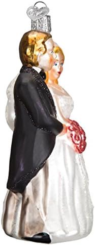 Old World Christmas Bridal Couple Glass Blown Ornament for Christmas Tree, Handcrafted Holiday Decoration, Wedding Collection - Image 4