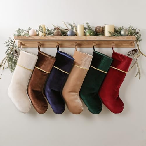Exquisited Christmas Stockings, 6 Pcs 18 Inch Luxury Vintage Thick Velvet Christmas Stockings, Noble Christmas Home Indoor Decor Xmas Party Christmas Decorations Gift for Tree Mantel Fireplace - Image 3