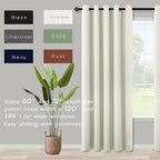 KOUFALL Small Window Curtains 45 Inch Length for Kitchen,2 Panels Set Blackout Grommet Short Room Darkening Shades Blinds for Bedroom Windows Nursery,60 Wide,Cream Off White Ivory Beige - Image 2