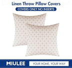MIULEE Pack of 2 Decorative Burlap Linen Christmas Throw Pillow Covers Modern Farmhouse Pillowcases Rustic Woven Textured Cushion Cover for Sofa Couch Bed 22x22 Inch Beige - Image 7
