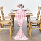Pufogu 10 Pack 10Ft Light Pink Chiffon Table Runner Sheer 29x120 Inch - Image 3