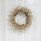 Artificial Winter Wreaths for Front Door 20 Inches White Wreath Rustic White Berry Twig Wreath for Indoors Porch Windows Wall Outdoor Christmas Celebration - Image 2