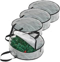 Hayoulabo 4 Pack Clear Christmas Wreath Storage Bags 24 Inch - Waterproof Wreath Container with Dual Zipper and Reinforced Handles for Artificial Wreath, Garland and Holiday Decor Organization by Unknown