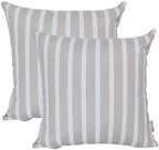 Outdoor/Indoor Sunbrella Throw Pillow Cover Only Square Set of 2 Pieces 20 inch x20 inch Shore Linen Stripe - Insert Not Included by Unknown