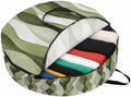 Sage Green Ripple Round Storage Bag 36 Inch, Abstract Gradient Watercolor Modern Clothes Storage Container with Handles Heavy Duty Organizer for Comforter, Bedding & Holiday Wreaths by Unknown