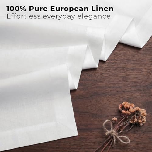 Classic Linen™ by D'Moksha, White Table Runner 144 Inches Long, 100% Pure Linen, Extra Long Table Runner, 14 x 144 Inch for Dining- Fall, Weddings, Outdoor Hosting - Image 2