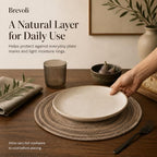 13 Inch Round Woven Placemats Set of 8, Natural Banana Leaf Charger Plates - Image 6