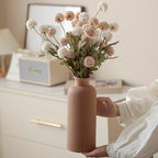 Large Modern Ceramic Vase Set, Coffee Ribbed Matte Design, 3-Piece Decorative Vases for Home, Living Room, Office (XL Coffee Mix) - Image 5