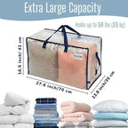 VENO 8 Pack Clear Extra Large Moving Bags & Storage Totes, Heavy Duty Organizer with Reinforced Handles & Strong Zippers for Clothes, College Dorm Essentials, Moving Supplies - Image 4